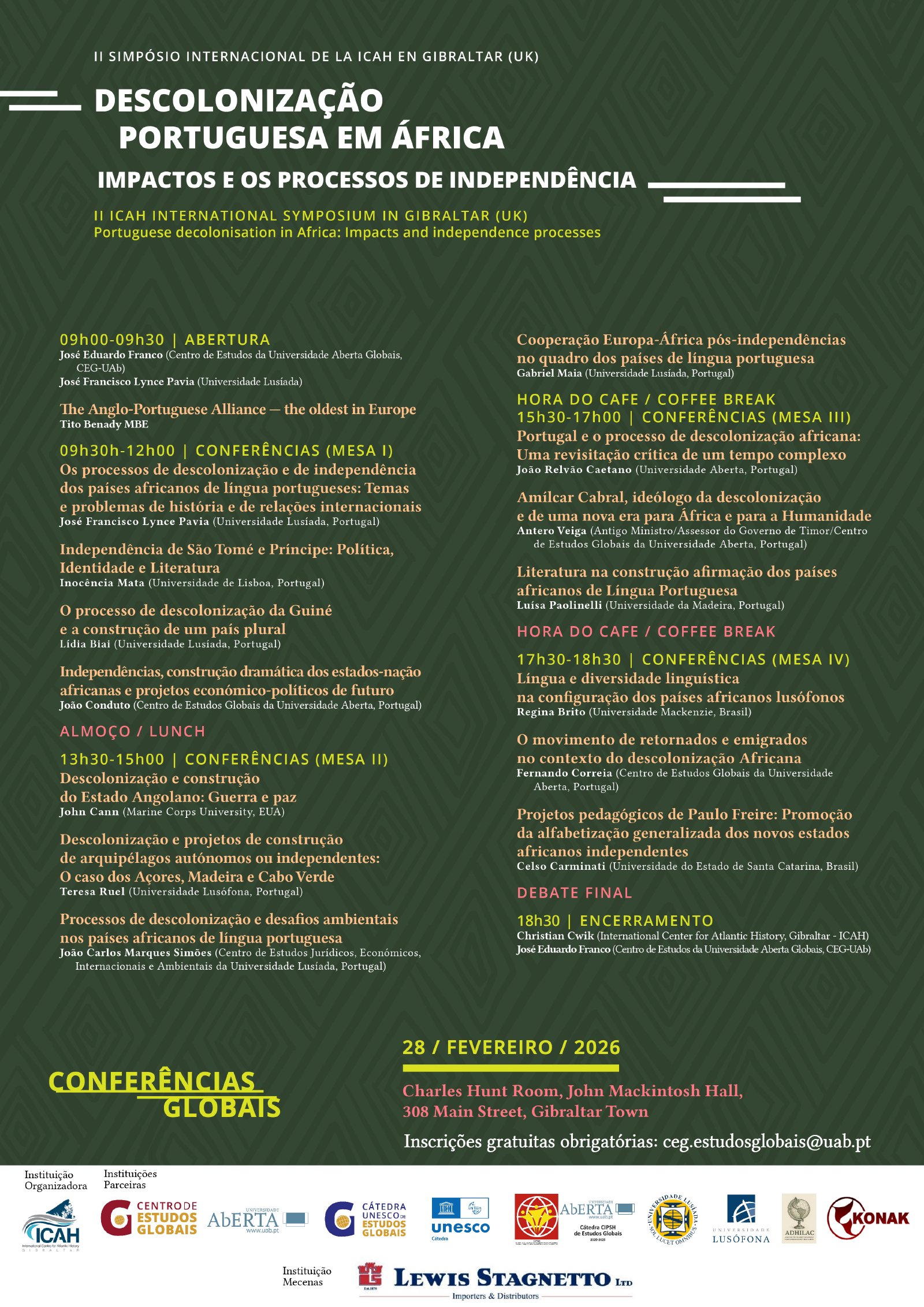 2nd ICAH Symposium Schedule